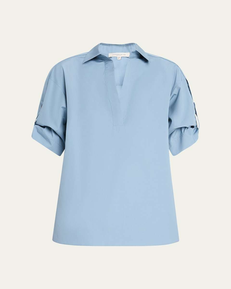 Tab-Sleeve Cotton Shirt